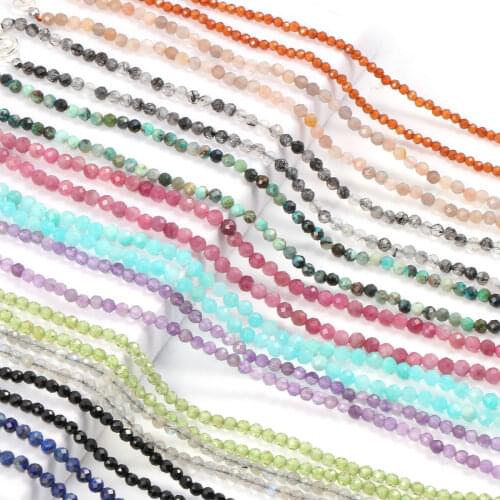 Natural Gem Stone Faceted Beads Necklace Handwork Trendy Exquisite Crystal Choker Necklaces Gifts for Women Wholesale