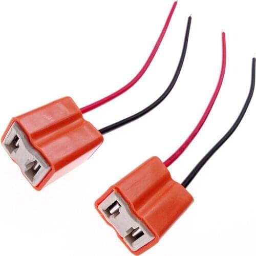 1 Pair Auto H7 Ceramic Female Plug ConnectorCar Headlight Bulb Base Socket Connector Wiring Harness Light Wire Socket Adapter