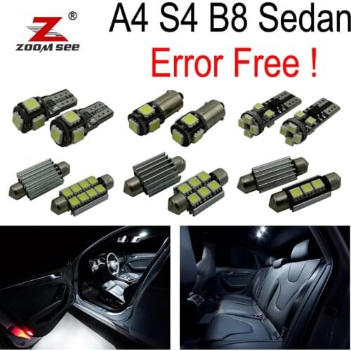 15pc x 100% Canbus LED Lamp Interior map dome reading Light Kit Package for Audi A4 S4 B8 Saloon Sedan ONLY (2009-2015)