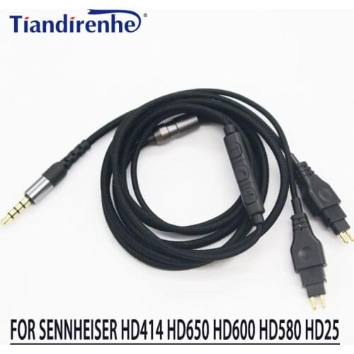 2020 Headphone Replacement Cable for Sennheiser HD414 HD650 HD600 HD580 HD25 Earphone Headset Stereo Bass Upgrade Audio Cables