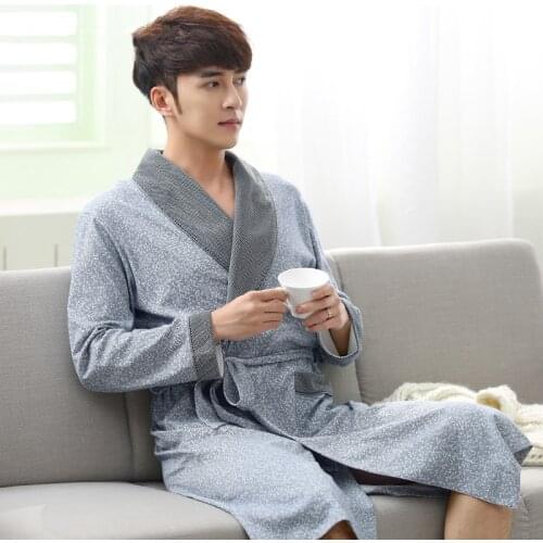 2019 no brand new arrival fashion cloth 100%cotton men sleeping robes free shipping comfortable and fashion