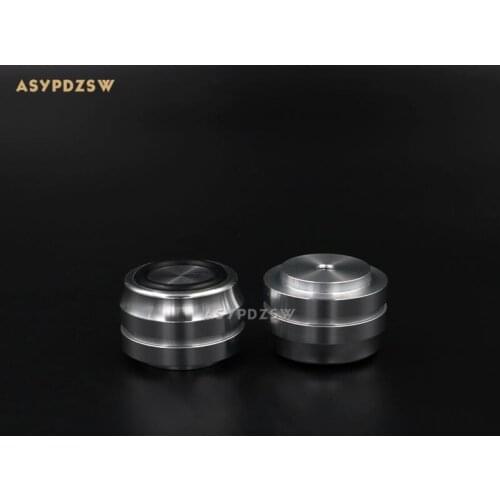 4PCS 33*22 Classic silver solid aluminum Audio amplifier Speaker damping pads Computer machine feet