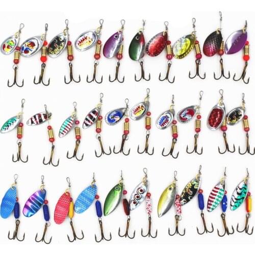 5/10/15/20/30Pcs Rotating Spoon Kit Lure Fishing Lures Artificial Baits Metal Fish Hooks Bass Trout Perch Pike Rotating Sequins