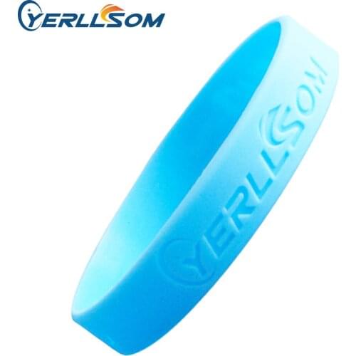 50PCS/Lot High Quality 1/2 inch Engrave YERLLSOM Rubber silicone Wristbands for Gifts S032301