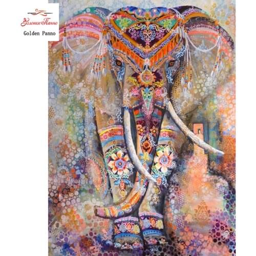 Diy 5d diamond painting animal square rhinestones diamond embroidery Abstract elephant cross stitch mosaic pattern full drill 12