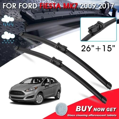 BROSHOO Car Fornt Window Windshield Wipers Blade For Ford FIESTA MK7 26"+15" LHD&RHD Car Model Year 2009-2017 Auto Accessories