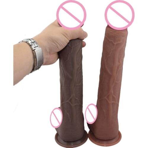 35X5.5 CM Big Dildo Double Layer Silicone Suction Cup Dildo Realistic Huge Horse Dildos Adult Toys Toys for Woman Sex Shop Anal