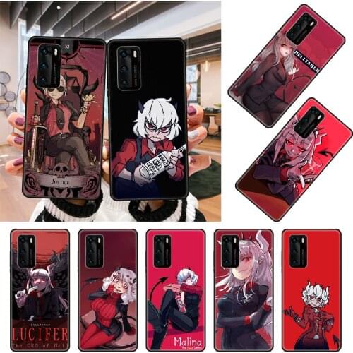 Phone Case For Huawei P20 P30 P40 P Smart Z 2019 P10 Mate 30 10 20 Lite Pro Black Cover Etui 3D Shell Anime Cartoon Helltaker