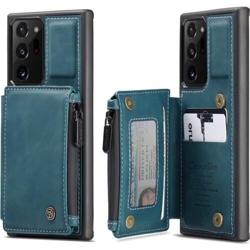 Zipper Wallet Pocket Back Case For Samsung Note 20 Ultra 10 + 9 S20 S10 S9 S8 Plus A51 A71 Business Leather Purse Phone Covers