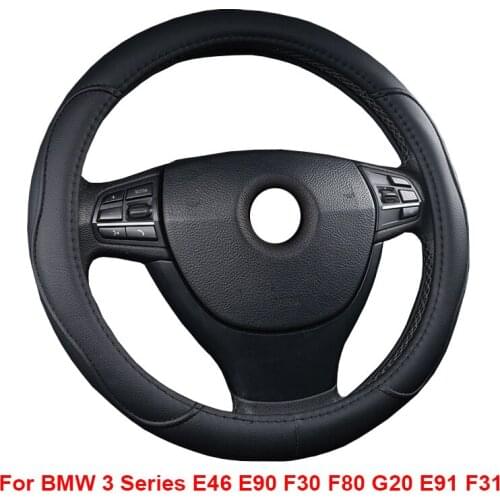 For BMW 3 Series E46 E90 F30 F80 G20 E91 F31 Car Steering Wheel Cover Wrap Variant Non-slip Funda Volante Auto Car Accessories