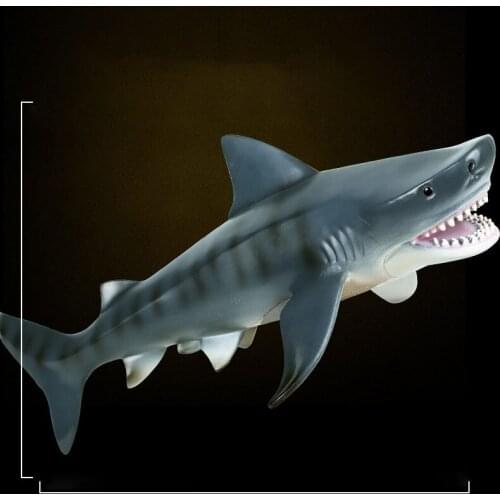 Simulation Sea Life Savage Tiger Shark Model Action Figure PVC Ocean Marine Animal Educational Collection Toy Kid