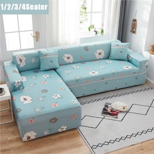 Floral Stretch Elastic Sofa Cover Detachable Fully Wrapped Slipcover Sofa Covers for Living Room L-shaped Couch of Sofa