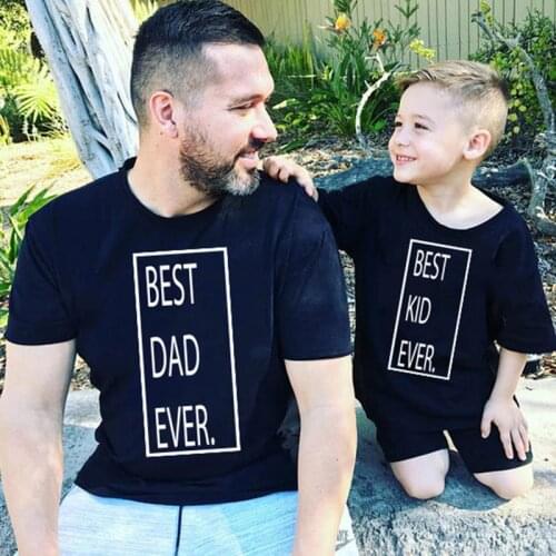 Family Look Father and best ded ever Son Family Matching Clothes cotton Summer baby girl clothes tops daddy and me clothes