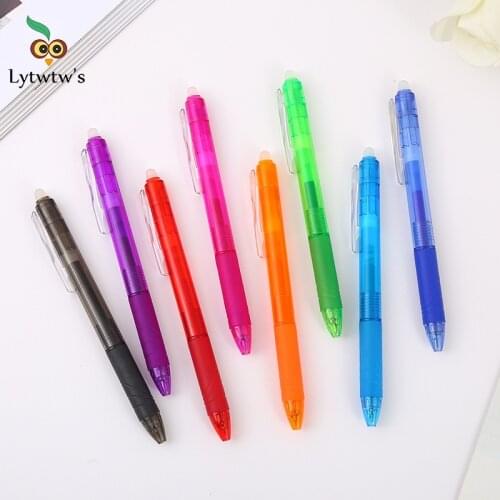 1 Pieces Lytwtws Stationery School Office Erasable Press Multicolour Gel Pen Supply Cute Kawaii Creative Pretty Lovely Pen