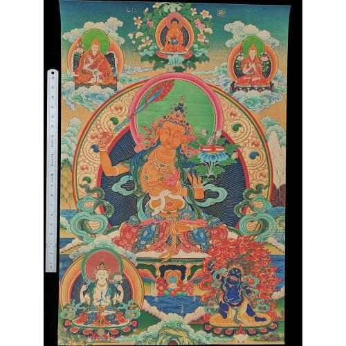 YIZHU CULTUER ART COLLECTION VINTAGE DECORATION SACRED BUDDHIST BUDDHAS THANGKA PAINTINGS