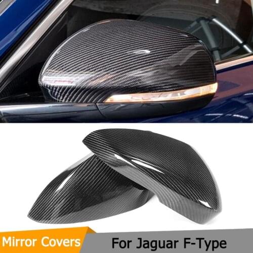 Car Rearview Mirror Covers Caps for Jaguar F-TYPE Coupe 2 Door 2013-2021 Carbon Fiber Side Mirror Caps Shell Protector Add On