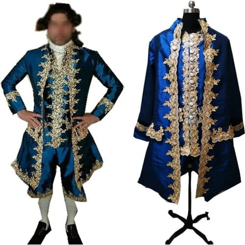 D-398 blue Victorian /Civil War mens period costume Medieval Renaissance stage performance/Prince charming William