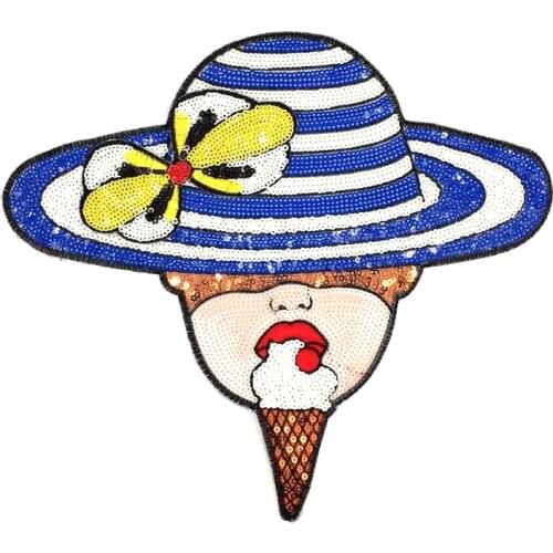 Ladyhat sequined patches, parches bordados para ropa flores designer patches for jeans ,sew on crystal patches for clothes