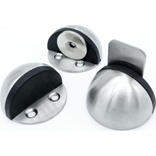 Stainless Steel Rubber Multiple Magnetic Silicone Door Stops Floor Non-Punching Sticker Hidden Stopper forDoors Shock Hardware