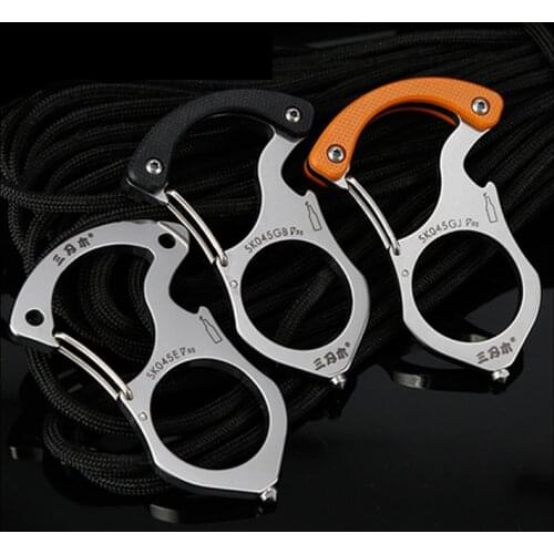 A23 Stainless steel Multi-function Keychain Self-defense tool Finger tiger Opener Outdoor shackle to survive EDC