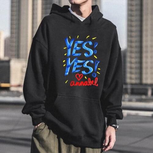 Fashion Y2k Kpop Hoodies Men Funny YES! YES! Letter Printed Hoody Pullover Women Harajuku Bangtan Boys Winter Casual Sweatshirs
