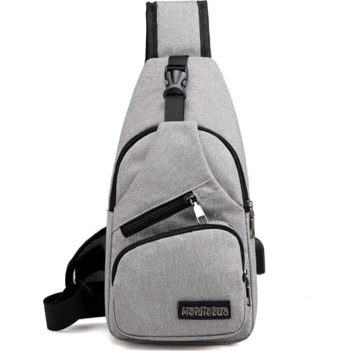 Man Shoulder Bags USB Charging Crossbody Bags Men Anti Theft Chest Bag School Summer Short Trip Messengers Bag New Arrival