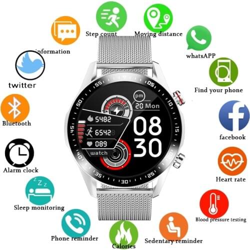 New E12 Smart Watch Men Bluetooth Call Smartwatch Full Touch Waterproof Smart Clock Fitness Tracker Sports Watch For Android IOS