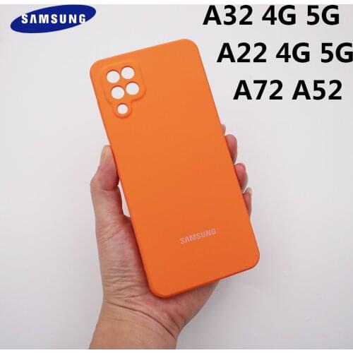 Original Samsung A32 4G Case Candy Color Silicone Phone Case For Samsung Galaxy A22 4G 5G A72 A52 Full Protective Soft TPU Cover