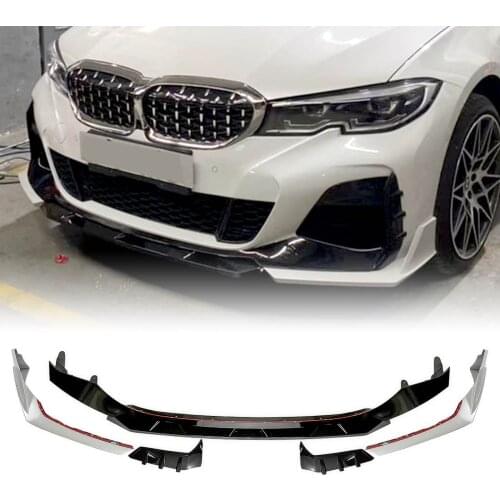 For BMW New 3 Series G20 G28 330i M340i M Sport 2019-2021 AKASAKA White Front Spoiler Chin Cover Plate Bumper Lip Guard Splitter