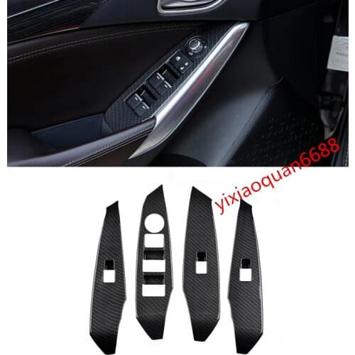 Fit For Mazda 6 M6 Atenza 2014 2015 2016 2017 2018 Carbon fiber ABS Inner Window Switch Panel Cover Trim