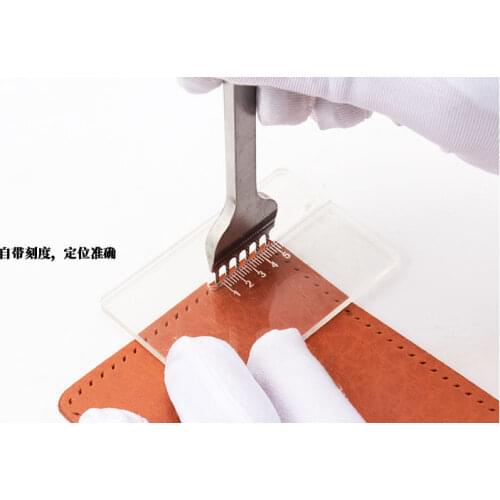 Acrylic Self marking plate for helping leather hole punches DIY Hand Perforated Round Stitching Punch Tools Hole Cut Leather