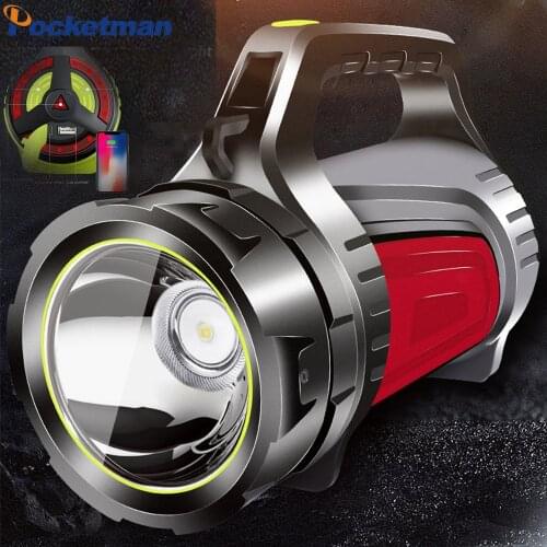 Most Powerful Rechargeable Searchlight LED Flashlight Handle Spotlight Ultra-long Standby Torch POCKETMAN LED Bulbs T6 Green 10W