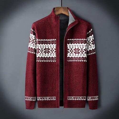 Winter Christmas Sweater 2020 Thicken Fleece Men Cardigan Knitted Blusa Masculina Mens Sweatercoat Plus Size S -3XL Knitwear