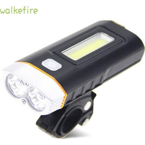 Walkfire Cycling USB Recharge Light Bike Front Handlebar Light Lamp Bicycle Headlight Power Bank Magnet Light with COB Light