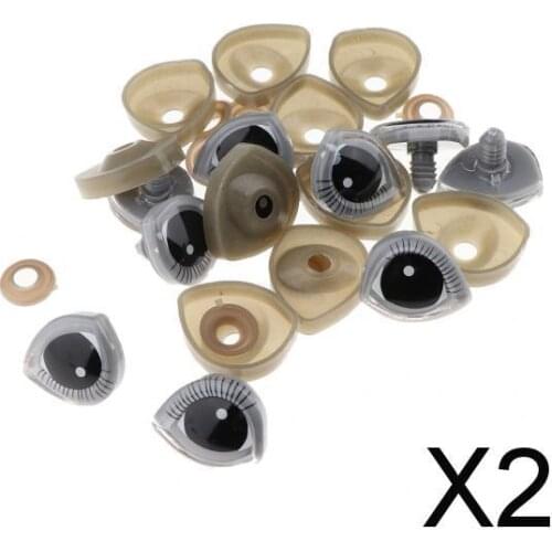 2x10pcs Plastic Safety Eyes DIY Supplies for Stuffed Plush Soft Toy Medium