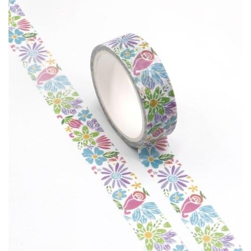 1pcs Creative Colorful flowers Washi Tape Adhesive Paper Tape School Office Supplies DIY Scrapbooking Decorative Sticker Tape 5m