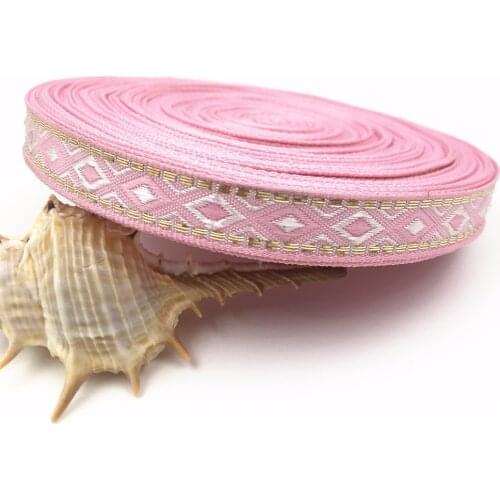 10Yards 12mm 1/2'' Handmade Materials Fabric Supplies Geometric Woven Jacquard Ribbon Wedding Party Festive Event Accessory