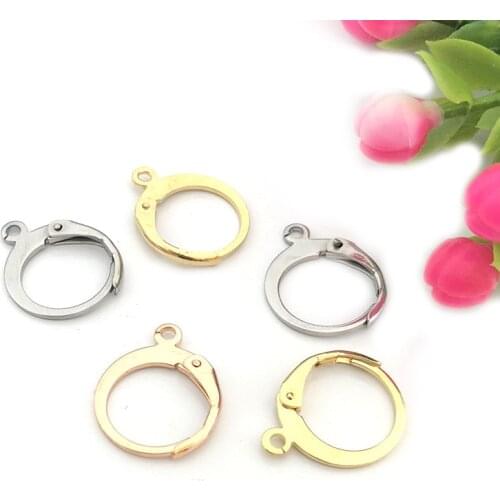 10Pcs/Bag The Latest Stainless Steel Round with Ring Ear Clasps French Ear DIY Jewelry Earring Accessories