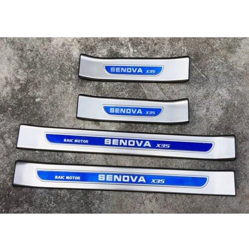 4pcs/set Stainless steel exterior door sill strip fit for BAIC SENOVA X35 Threshold trim welcome pedal Scuff plate guard cover