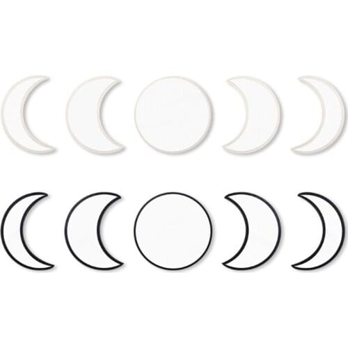 5pcs Moon Phase Decorative Mirror Wall Stickers Wall Decal Home Decoration Living Room Balcony Posters