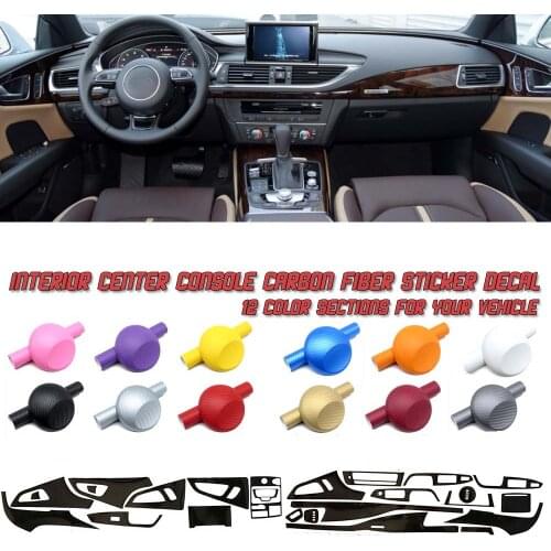 5D Gloss Carbon Fiber Vinyl Film Interior Center Console Sticker For Audi A7 2011-2018
