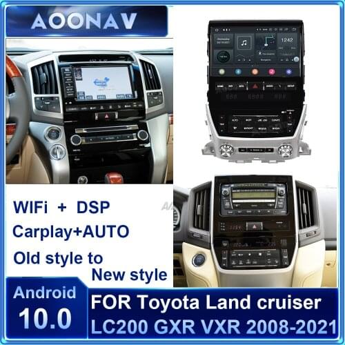 10.1 inch 2din Android car radio For Toyota Land cruiser LC200 GXR VXR 2008-2021 multimedia player GPS Navigation carplay