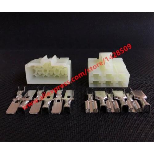 5 Sets Auto Wire Connector 6 Pin 6070-6481 Female And Male Socket With Terminals