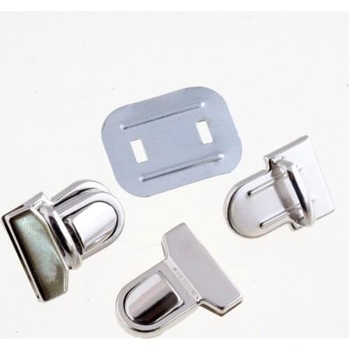 Free Shipping-10 Sets Silver Tone Trunk Lock Handbag Bag Accessories Purse Snap Clasps/ Closure Locks 33x29mm J2851