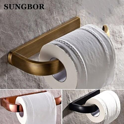 Free Shipping Durable Bathroom Accessories Golden Color Toilet Paper Rack Tissue Holder Roll Paper Holder HY-2208K