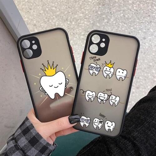 Cute Wisdom Teeth Dentist Tooth Phone Case For iPhone 12 11 Pro Max 12 Mini XS MAX XS XR 7 8 Plus 6s SE 2020 Hard PC Back Cover