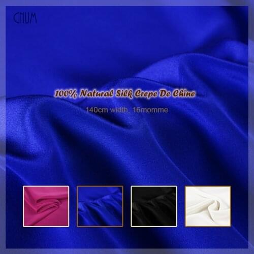 CNUM SCD122 100% Natural Silk Crepe De Chine/ Pure Color,4 Colors /Silk Fabric Width 1.52yd Thickness 16mm/ Unit:M