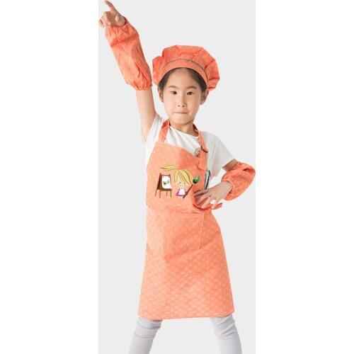Boys and Girls Art Class Dolls Waist Children Apron Bibs with Sleeve hat Cute Sketchpad Girl Apron logo print