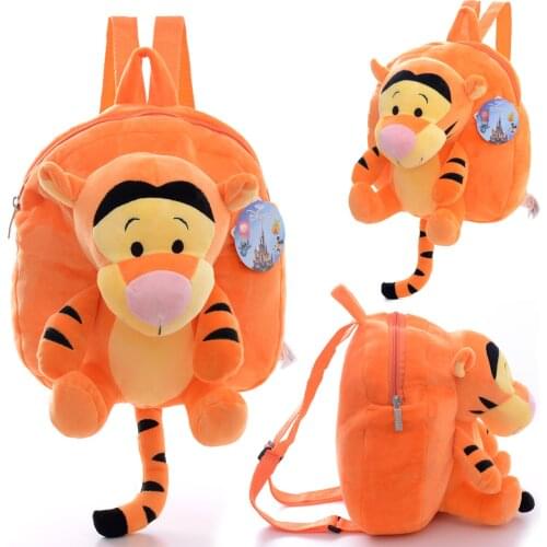 Disney Anime Figure Cartoon Bag Mickey Minnie Winnie The Pooh Stitch Cute Plush Toys Kids Backpack School-Bag Gift for Children