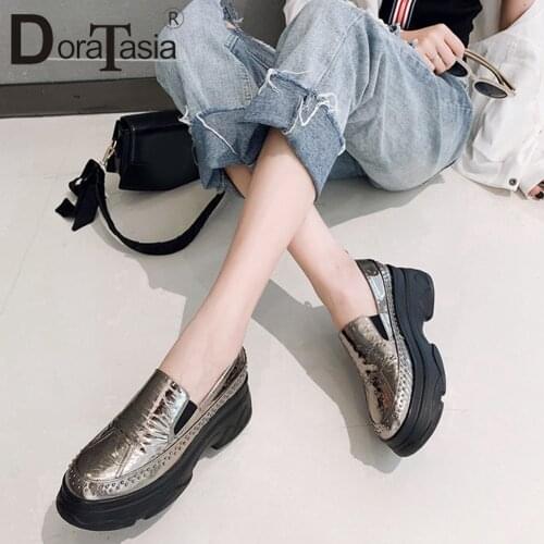 DORATASIA Brand Design Genuine Cow Leather Flat Platform Autumn Pleated Shoes Woman Flats Casual Office Lady Flats Woman Shoes